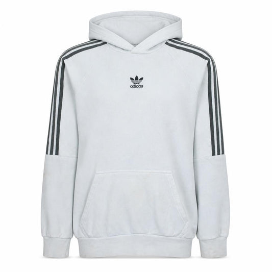 Front view of Adidas Men’s White Pullover Hoodie Small Regular Fit Fleece