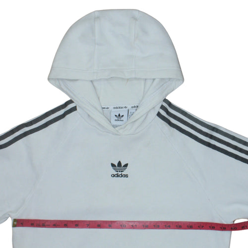 Adidas Men’s White Pullover Hoodie Small Regular Fit Fleece