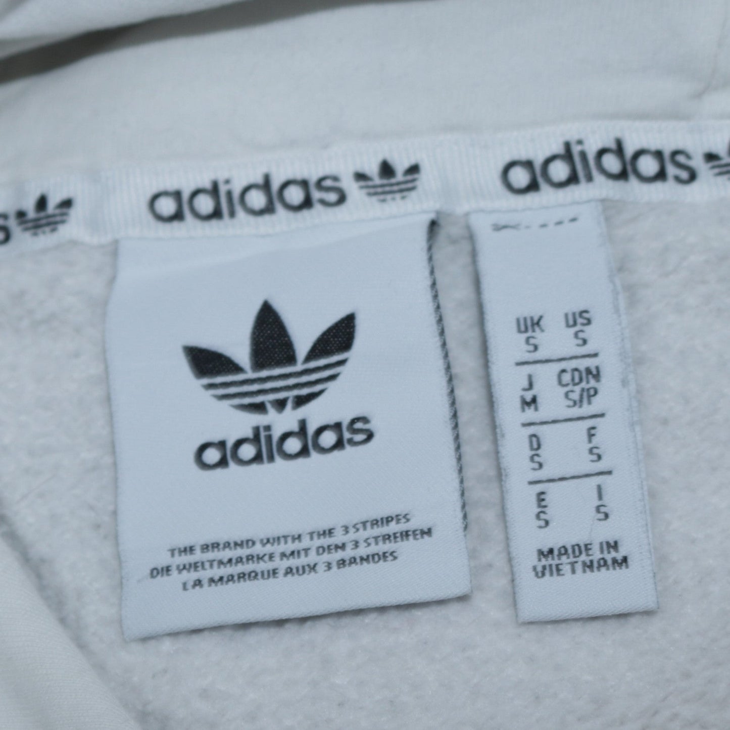Adidas Men’s White Pullover Hoodie Small Regular Fit Fleece