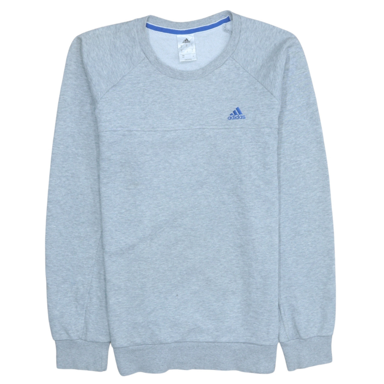 Adidas Mens Grey Small Crew Neck Pullover Sweatshirt