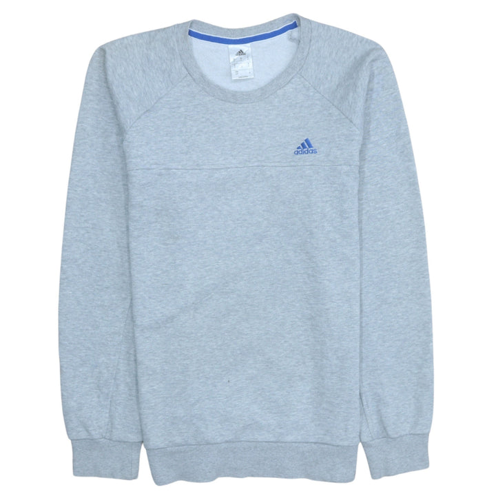 Adidas Mens Grey Small Crew Neck Pullover Sweatshirt