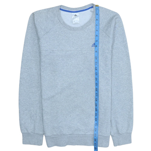 Adidas Mens Grey Small Crew Neck Pullover Sweatshirt