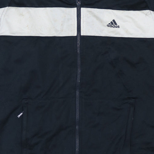 Adidas Men's Blue Full Zip Sweatshirt L Sports Style