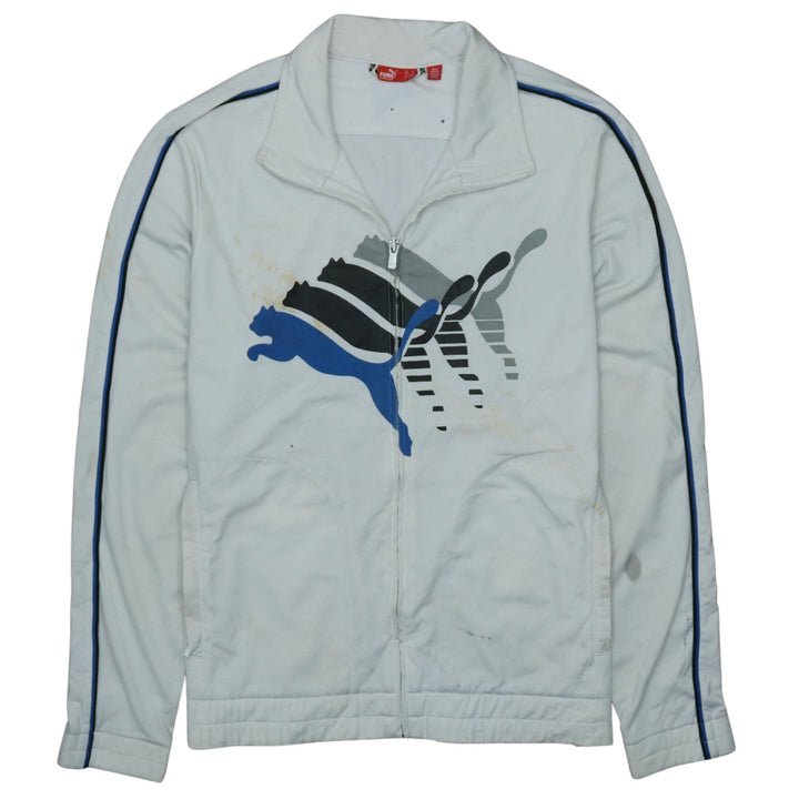 Puma Men's White Full Zip Sports Sweatshirt Small