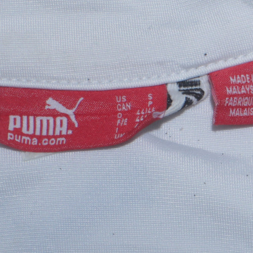 Puma Men's White Full Zip Sports Sweatshirt Small