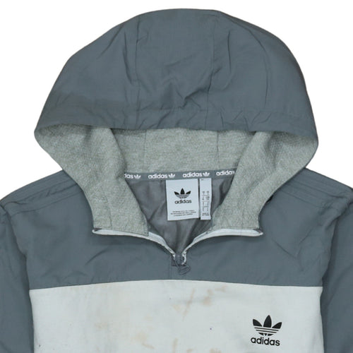 Adidas Men’s Grey Half Zip Hooded Sweatshirt Size S