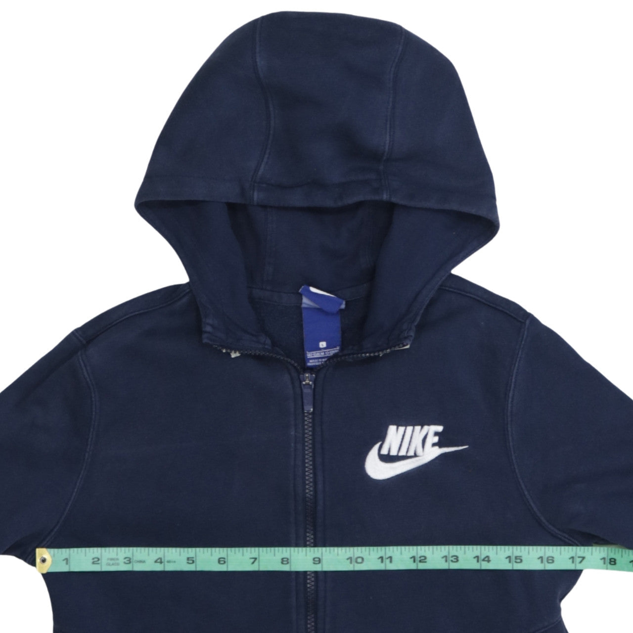 Nike Boys Navy Blue Full Zip Hoodie Sweatshirt Size M Cotton Blend