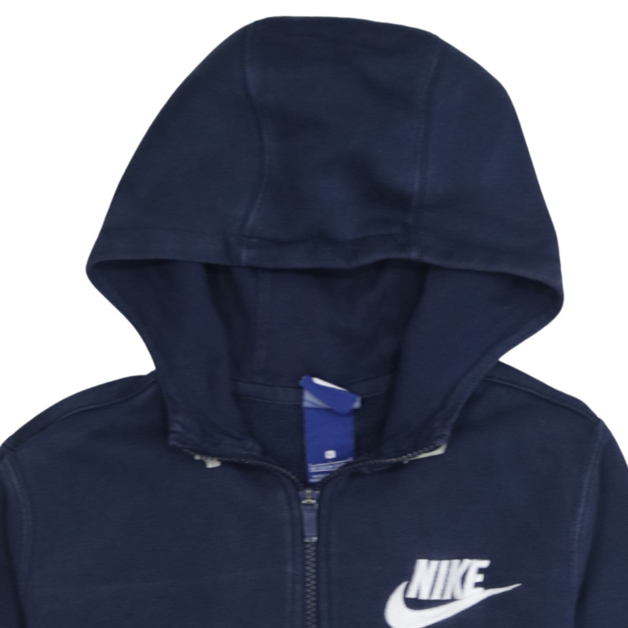 Nike Boys Navy Blue Full Zip Hoodie Sweatshirt Size M Cotton Blend