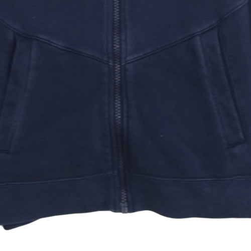Nike Boys Navy Blue Full Zip Hoodie Sweatshirt Size M Cotton Blend