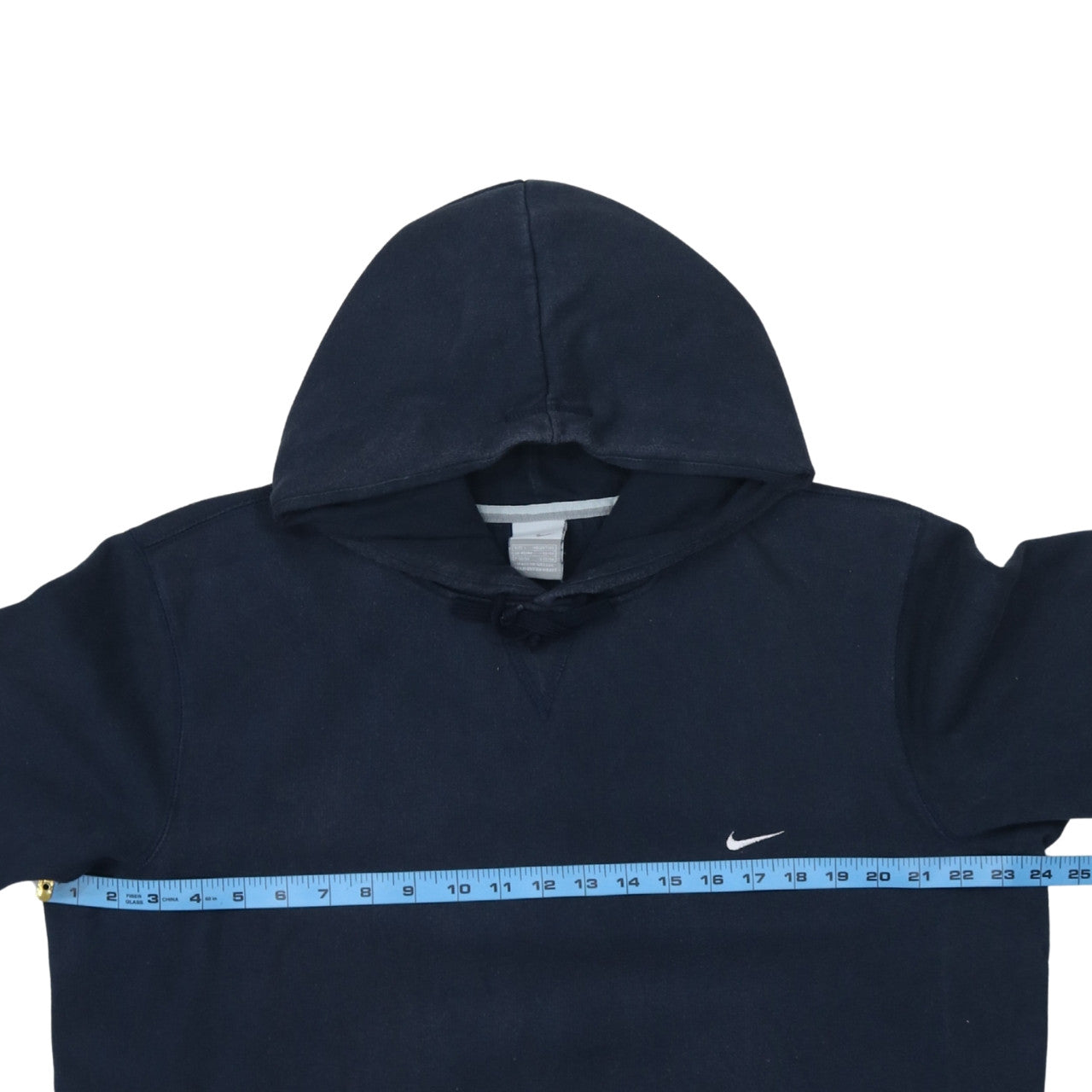 Nike Men Blue Pullover Hoodie Embroidered Logo Fleece Size M