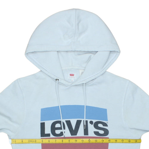 Levi's Mens Light Blue Hoodie Small Pullover Graphic Logo Cotton