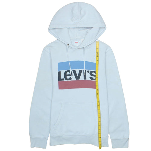 Levi's Mens Light Blue Hoodie Small Pullover Graphic Logo Cotton