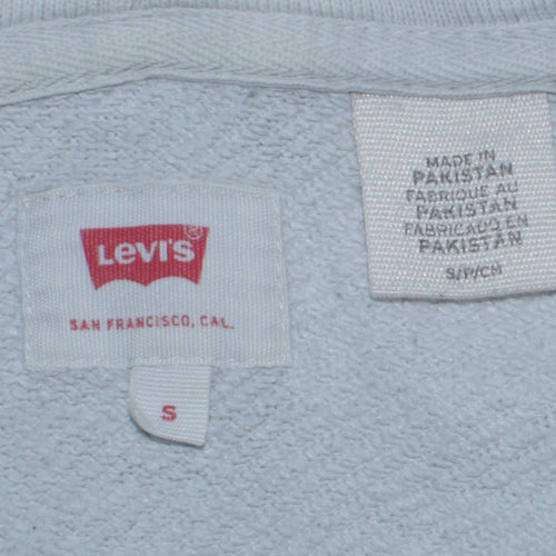 Levi's Mens Light Blue Hoodie Small Pullover Graphic Logo Cotton
