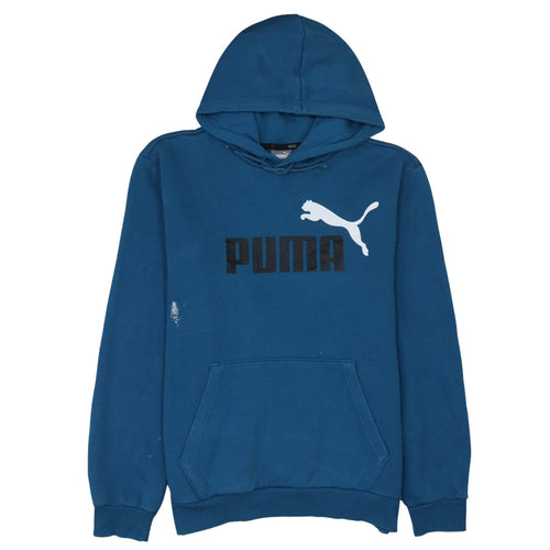Puma Men’s Blue Pullover Hoodie Medium Fleece Sportswear