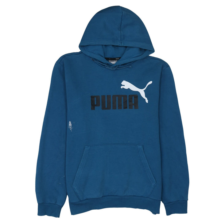 Puma Men’s Blue Pullover Hoodie Medium Fleece Sportswear