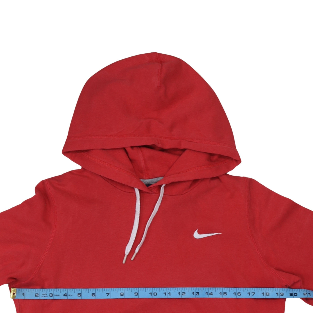 Nike Women Red Pullover Hoodie Medium Cotton Blend Logo Sportswear