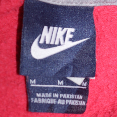 Nike Women Red Pullover Hoodie Medium Cotton Blend Logo Sportswear