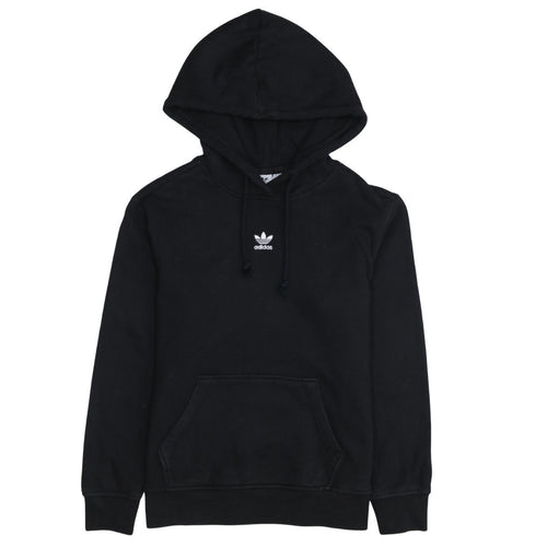 Adidas Womens Black Pullover Hoodie Size 6 Lightweight Cotton Casual