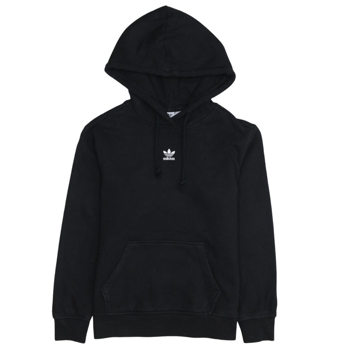 Adidas Womens Black Pullover Hoodie Size 6 Lightweight Cotton Casual