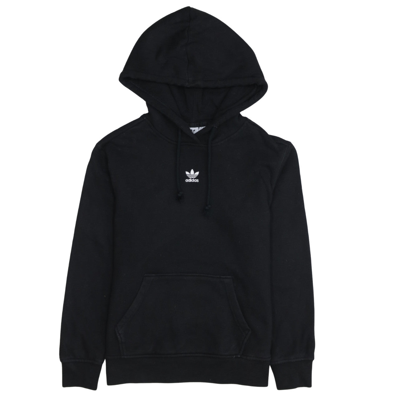 Adidas Womens Black Pullover Hoodie Size 6 Lightweight Cotton Casual