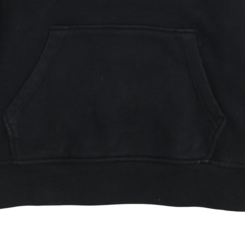 Adidas Womens Black Pullover Hoodie Size 6 Lightweight Cotton Casual