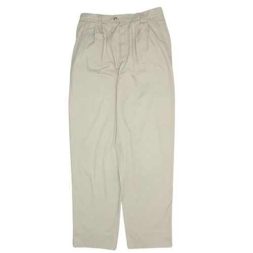 Fila Women Beige Pleated Chino Trousers Size 16 L