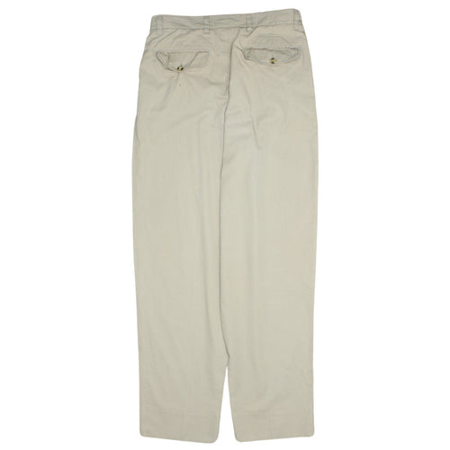 Fila Women Beige Pleated Chino Trousers Size 16 L