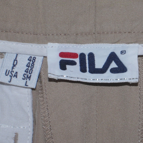 Fila Women Beige Pleated Chino Trousers Size 16 L