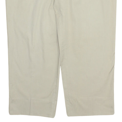Fila Women Beige Pleated Chino Trousers Size 16 L