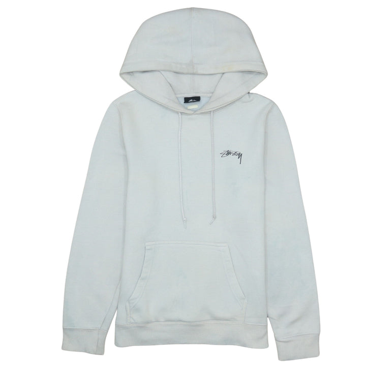 Stussy Men’s White XS Pullover Hoodie with Logo Print