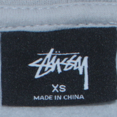 Stussy Men’s White XS Pullover Hoodie with Logo Print