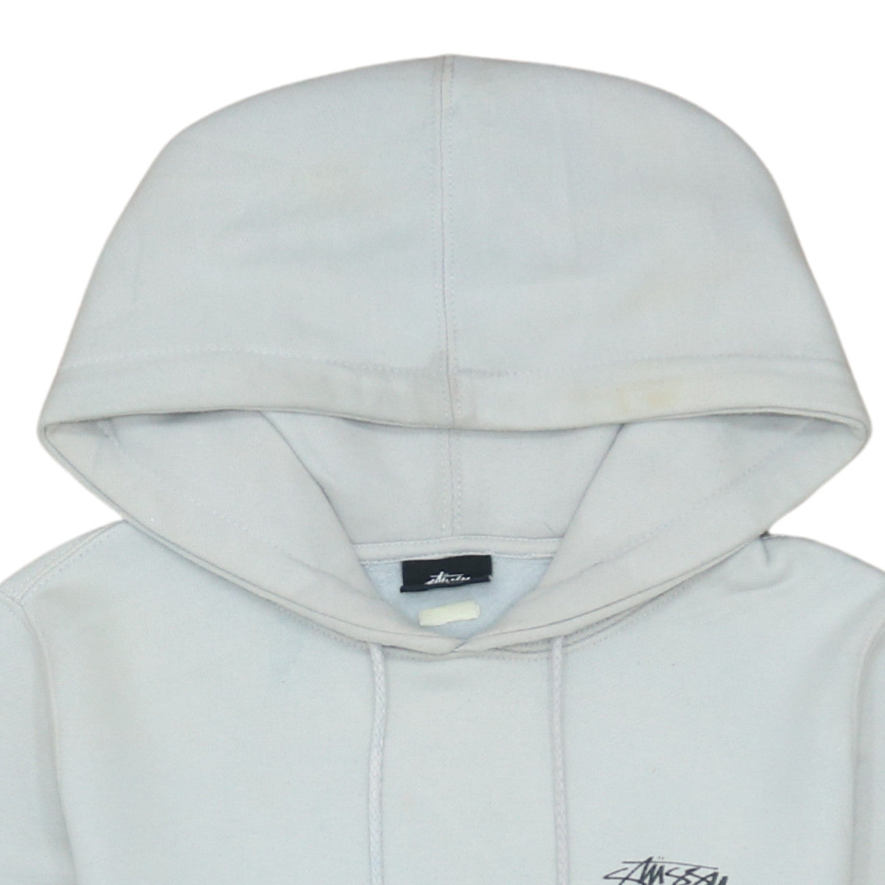 Stussy Men’s White XS Pullover Hoodie with Logo Print