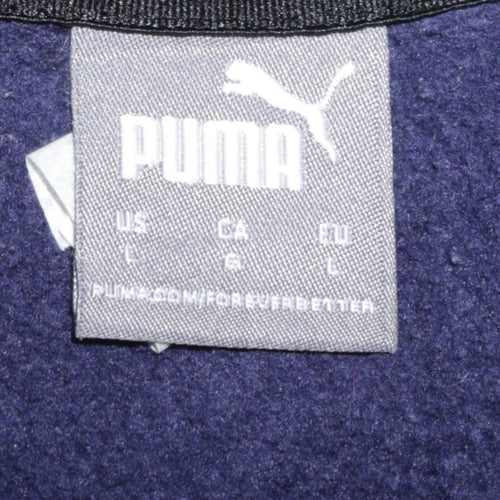 Puma Womens Navy 1/2 Zip Sweatshirt L Fleece Pullover
