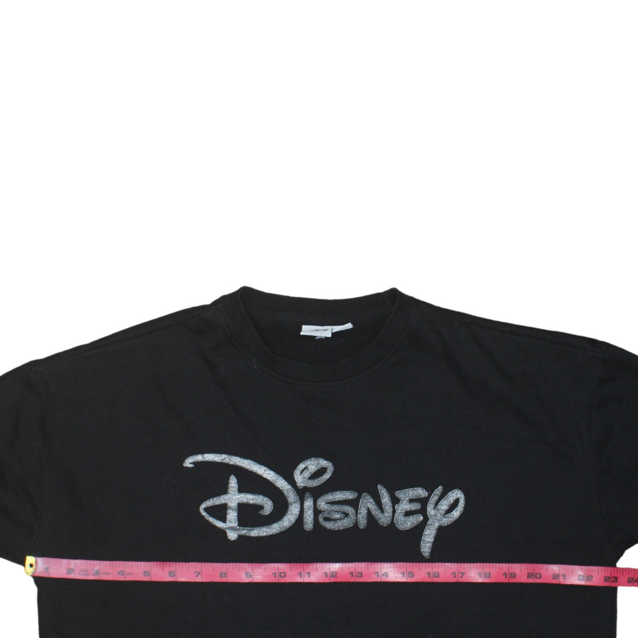 Disney Womens Black Glitter Logo Pullover Sweatshirt Size M