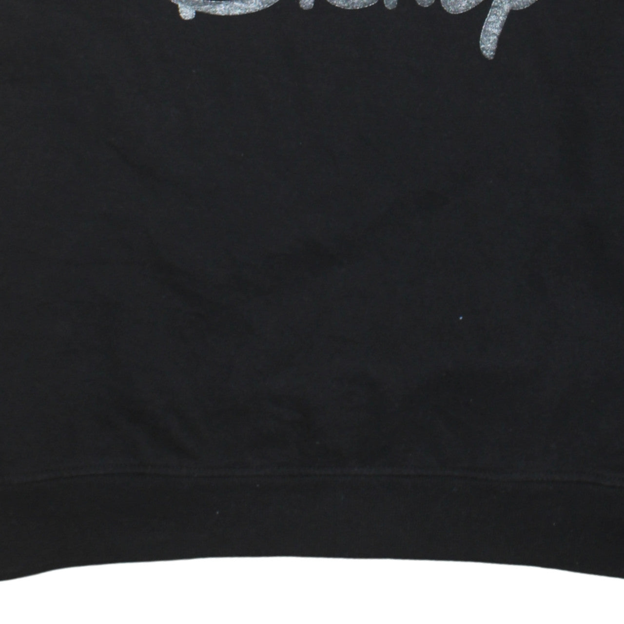 Disney Womens Black Glitter Logo Pullover Sweatshirt Size M