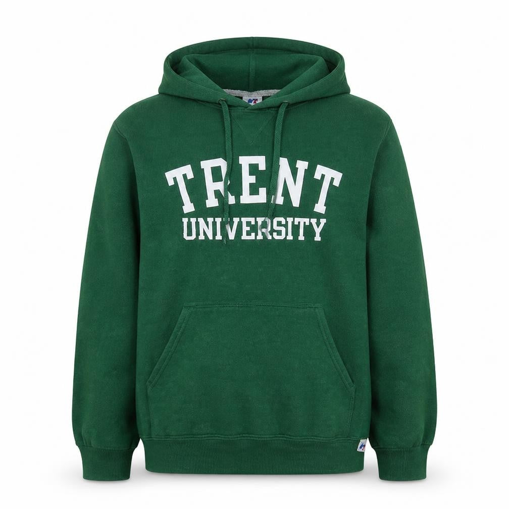 Front view of Russell Athletic Men's Green Trent University Pullover Hoodie L
