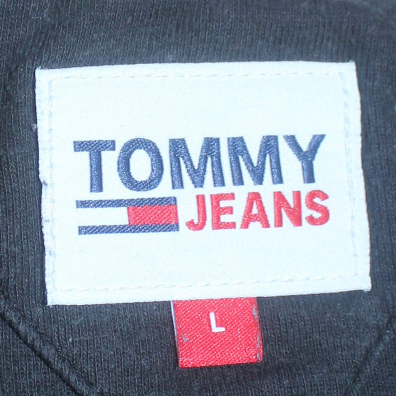 Tommy Jeans Men's Black Long Sleeve Crew Neck Cotton T-Shirt L