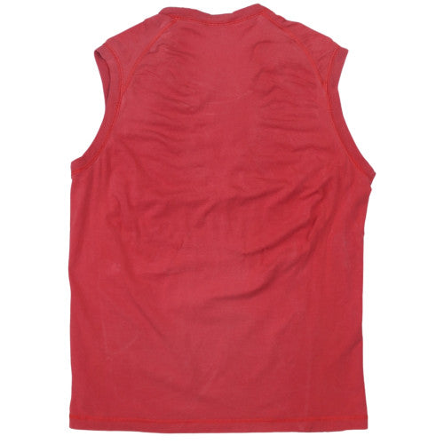 Nike Men Red Sleeveless Tank Top S Regular Fit Activewear