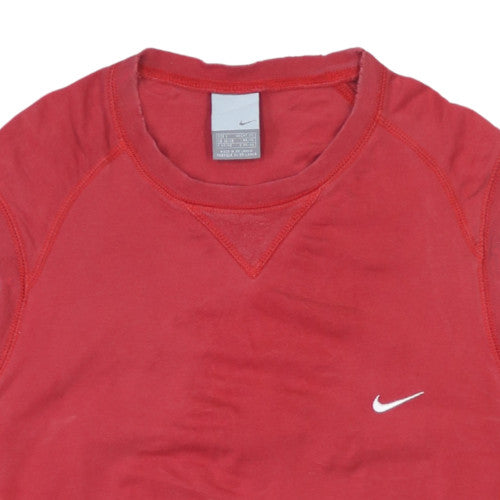 Nike Men Red Sleeveless Tank Top S Regular Fit Activewear