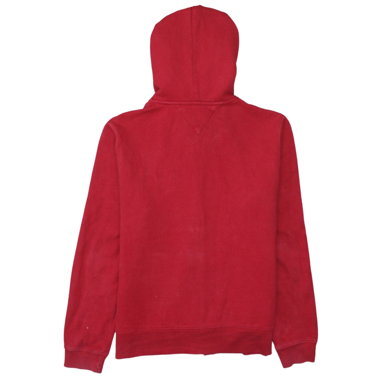 Tommy Hilfiger Womens Red Full Zip Hoodie L Embroidered Logo Casual