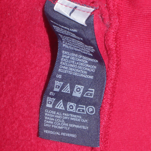 Tommy Hilfiger Womens Red Full Zip Hoodie L Embroidered Logo Casual