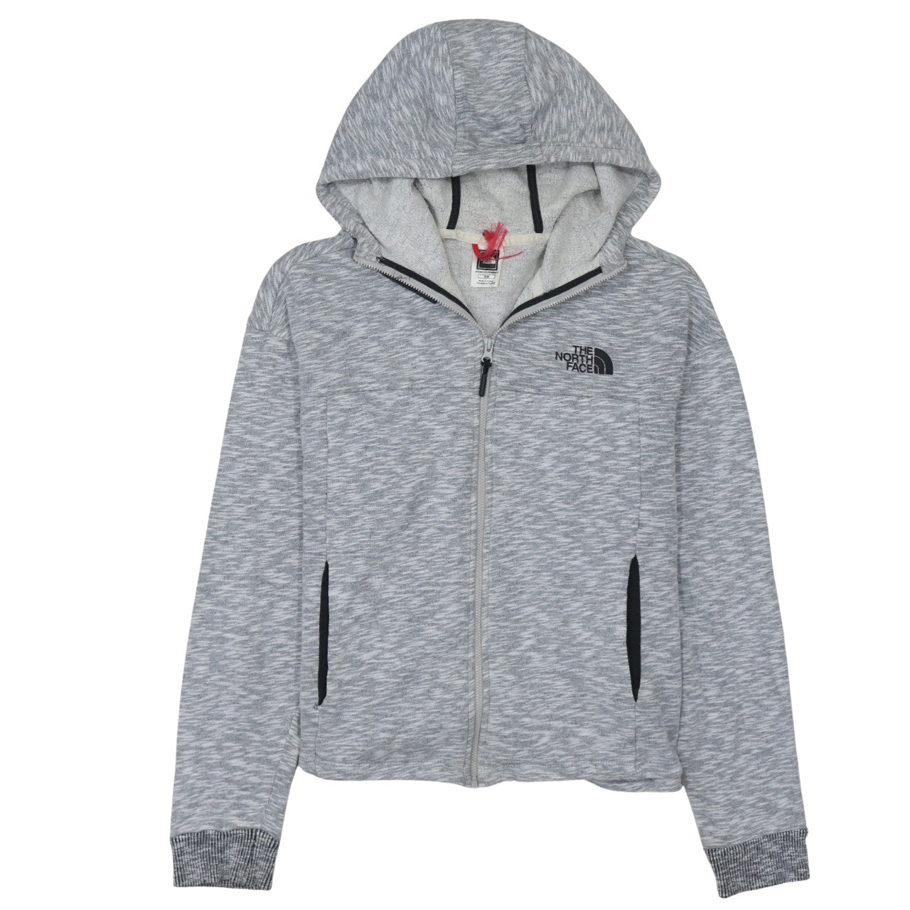 The North Face Womens Grey Full Zip Hoodie Medium 100% Cotton