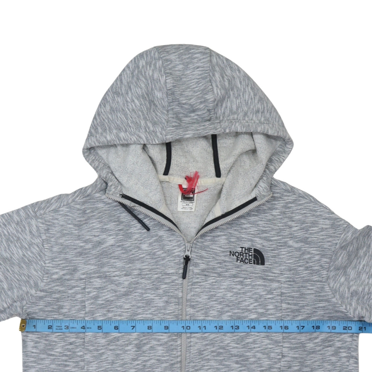 The North Face Womens Grey Full Zip Hoodie Medium 100% Cotton