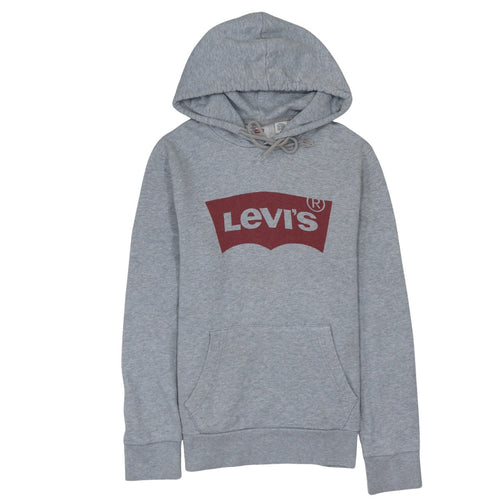 Levi's Men's Grey Pullover Hoodie Small Regular Fit Logo Sweatshirt