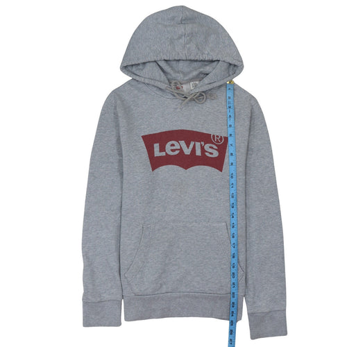 Levi's Men's Grey Pullover Hoodie Small Regular Fit Logo Sweatshirt