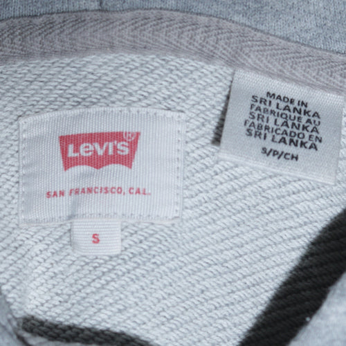 Levi's Men's Grey Pullover Hoodie Small Regular Fit Logo Sweatshirt