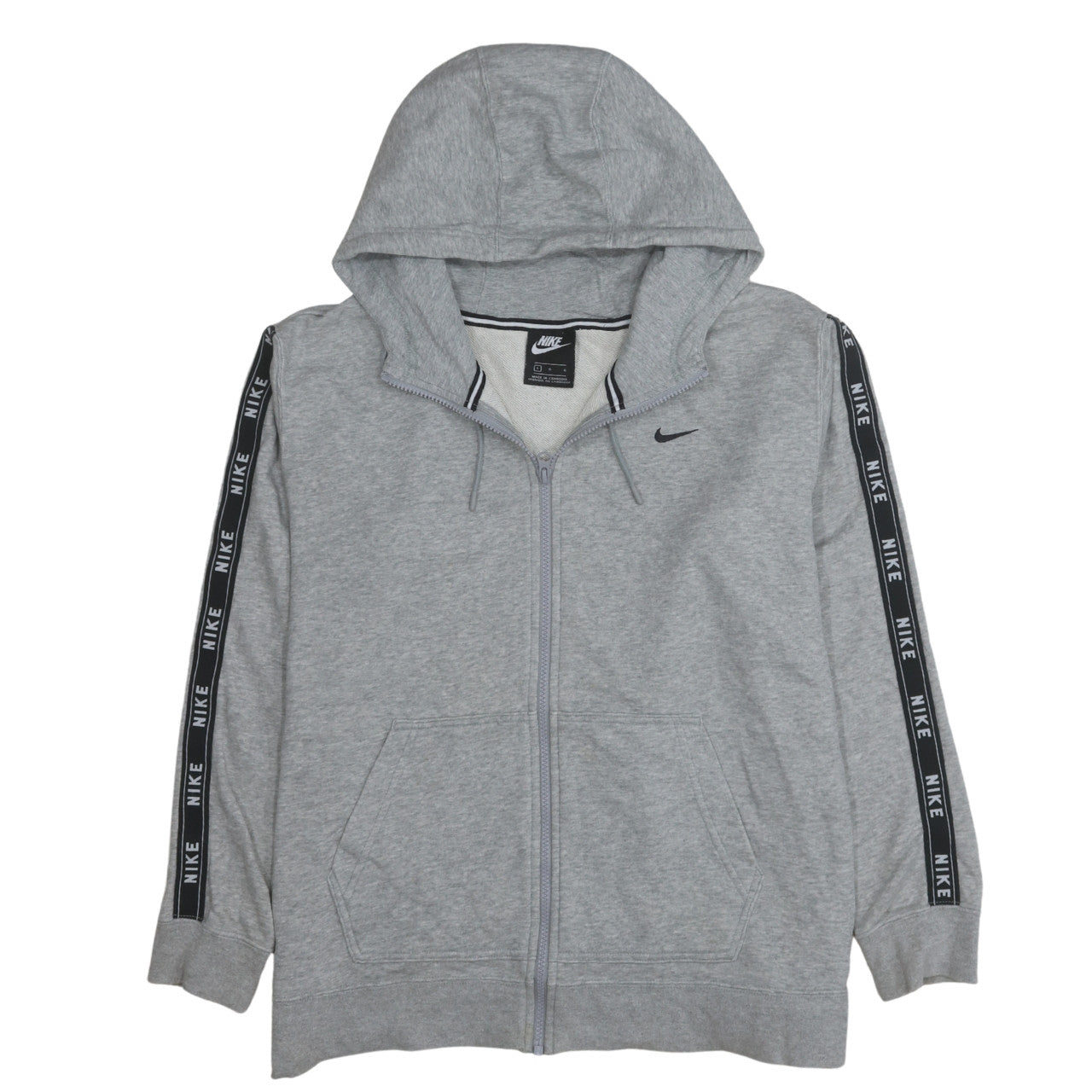 Nike Men's Grey Full Zip Hoodie L Sportswear Fleece