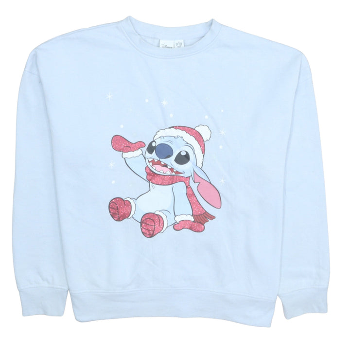 Disney Primark Women Blue Stitch Christmas Sweatshirt XL