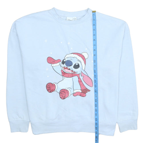 Disney Primark Women Blue Stitch Christmas Sweatshirt XL