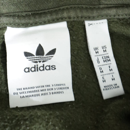 adidas Men's Green Full Zip Hoodie Size M with Logo and Stripes